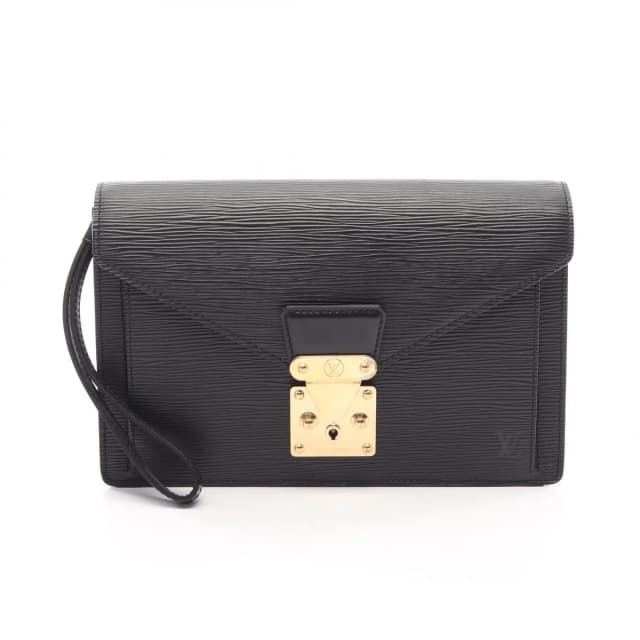 Louis Vuitton Clutch Series Dragonne Noir Leather Pochette in Black Leather from The Reluxe, photo 1 of 1