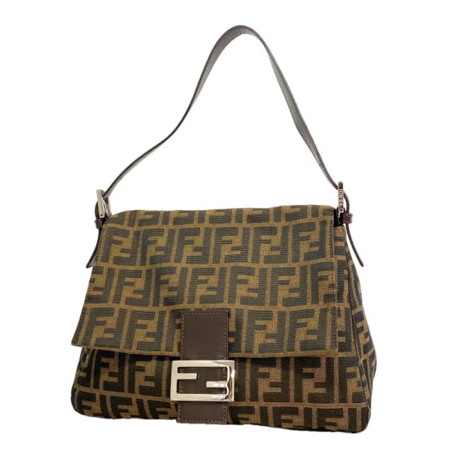 Fendi Handbag Zucca Mamma Bucket Nylon Canvas Brown Silver in Brown Canvas from The Reluxe, photo 1 of 1