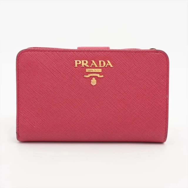 Prada Bifold Wallet Compact Pink in Pink Saffiano leather from The Reluxe, photo 1 of 1