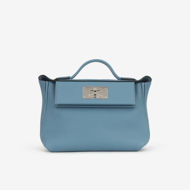 Hermès Mini 24/ - Bleu Jean Togo / Swift | Palladium Hardware in Blue Togo / Swift leather from Bagista, photo 1 of 1