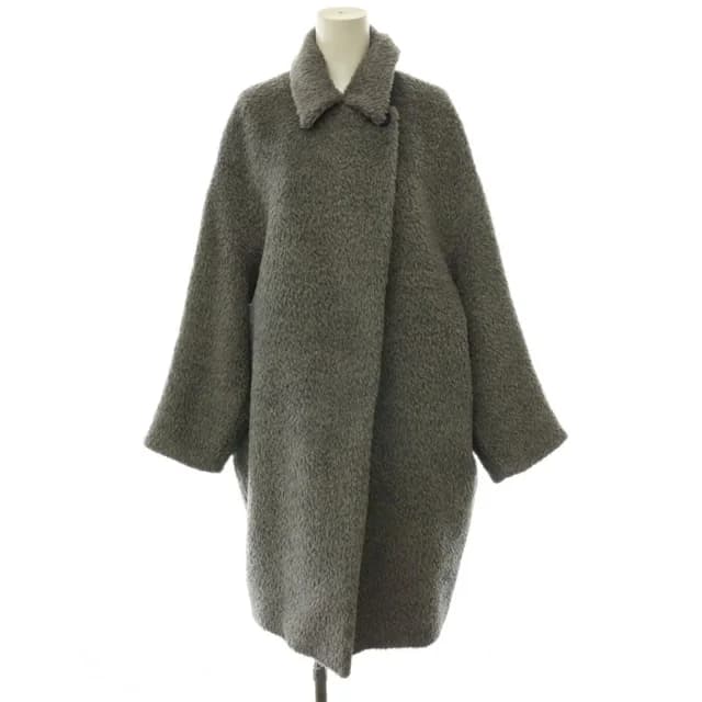 Max Mara Studio Alpaca Wool Shaggy Coat Long Gray 40 in Grey Wool from The Reluxe, photo 1 of 1