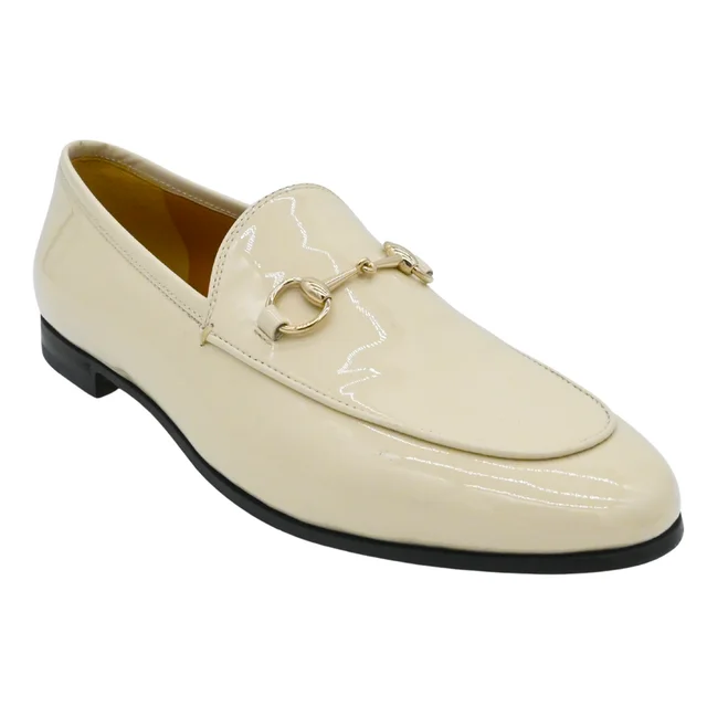 Gucci Jordaan Ivory Patent Leather Horsebit Loafers in White Patent leather from Clotheshorse Anonymous, photo 1 of 1