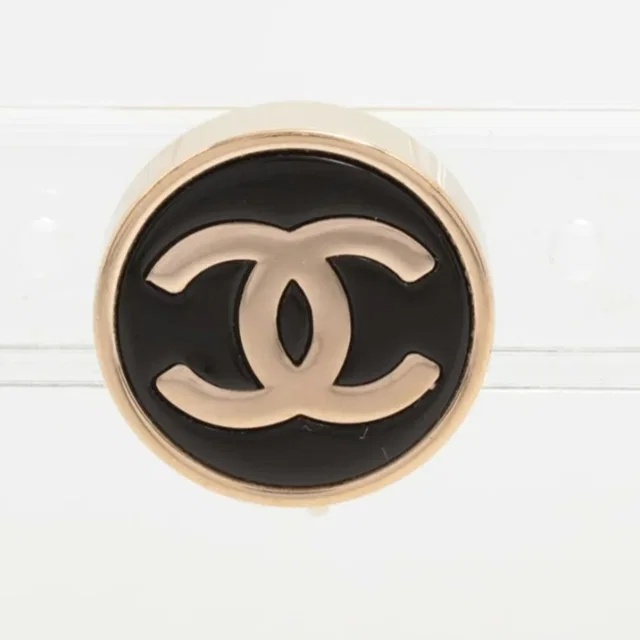 Chanel Earrings CC Logo Gold Black Round in Black from The Reluxe, photo 1 of 1