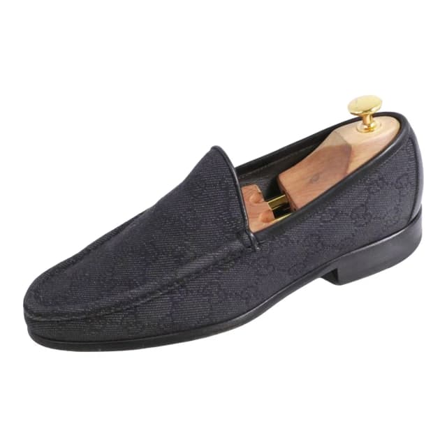 Gucci Loafers Moccasins GG Canvas Leather Shoes in Canvas from The Reluxe, photo 1 of 1