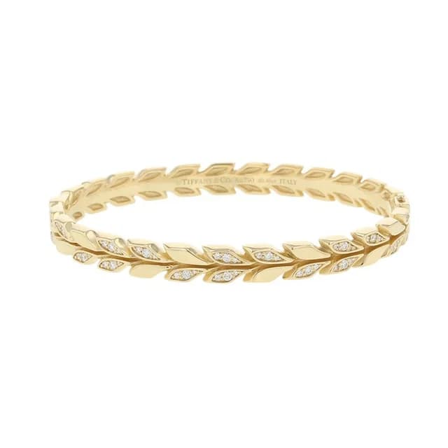 Tiffany & Co. Bracelet Victoria Vine Hinge Bangle Diamond Total 18k Yellow Gold in Yellow from The Reluxe, photo 1 of 1
