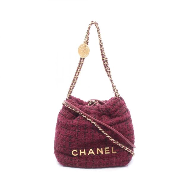 Chanel Shoulder Bag 22 Mini Wine Red Leather 22 Quilted Chain in Burgundy Leather from The Reluxe, photo 1 of 1