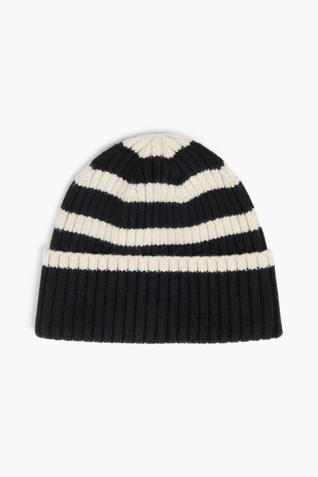 Toteme Signature Striped Ribbed Wool Beanie, image 1 of 1 from THE OUTNET