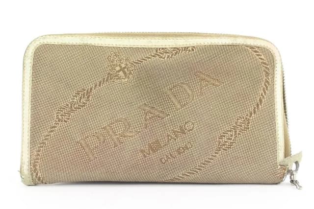 Prada Beige Zippy Wallet in Beige Canvas from Bagriculture, photo 1 of 1