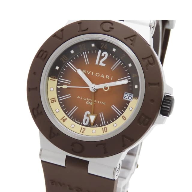 Bvlgari Aluminum Brown Titanium Rubber GMT Fender Watch Automatic in Brown from The Reluxe, photo 1 of 1