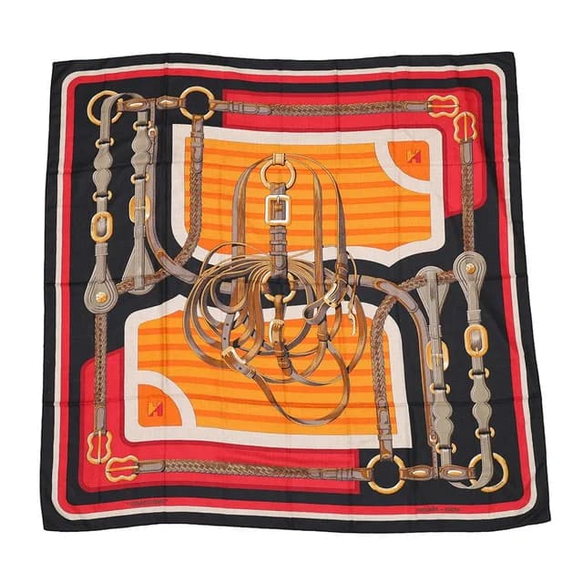 Hermès Shawl Carre Geant 140 Coaching Cashmere Silk Black Scarf in Black Silk from The Reluxe, photo 1 of 1