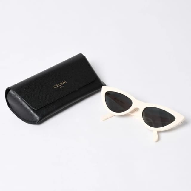 Celine Sunglasses Cream Color Cat Eye Eyewear in White from The Reluxe, photo 1 of 1