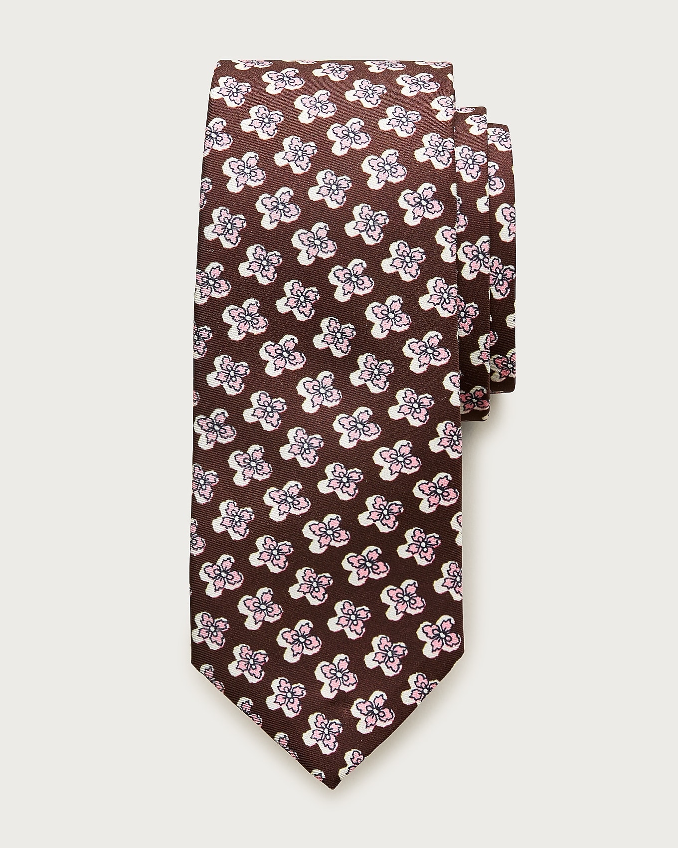 J.Crew Italian silk tie in floral print in VINTAGE TAN PINK FLORAL, image 1 of 1 from J.Crew (US)