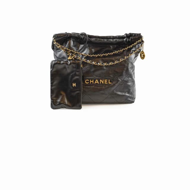 Chanel Medium 22 Black Goatskin in Black Goatskin from The Purse Affair, photo 1 of 1