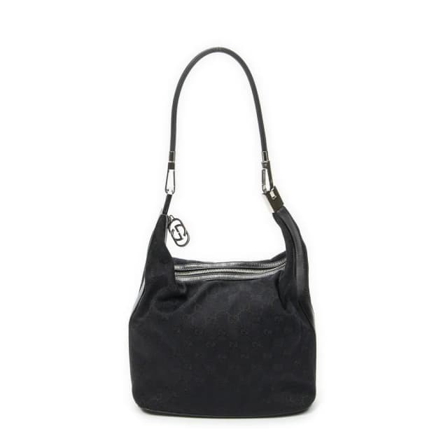 Gucci Zip Hobo Black GG Canvas in Black Canvas from The Reluxe, photo 1 of 1