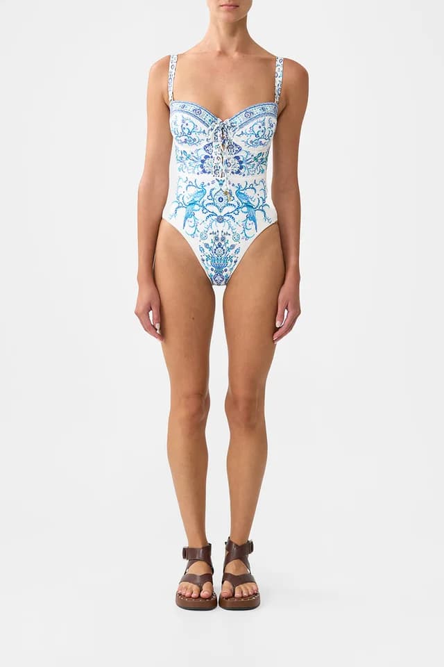 Camilla eBoutique LACE UP UNDERWIRE MOULDED CUP ONE PIECE ISNIK LULLABY, image 1 of 1 from CAMILLA