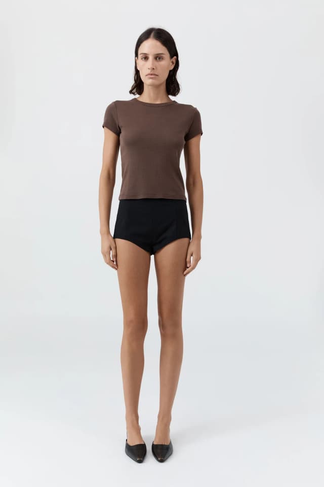 St Agni Wool Tailored Mini Short - Black, image 1 of 1 from St. Agni