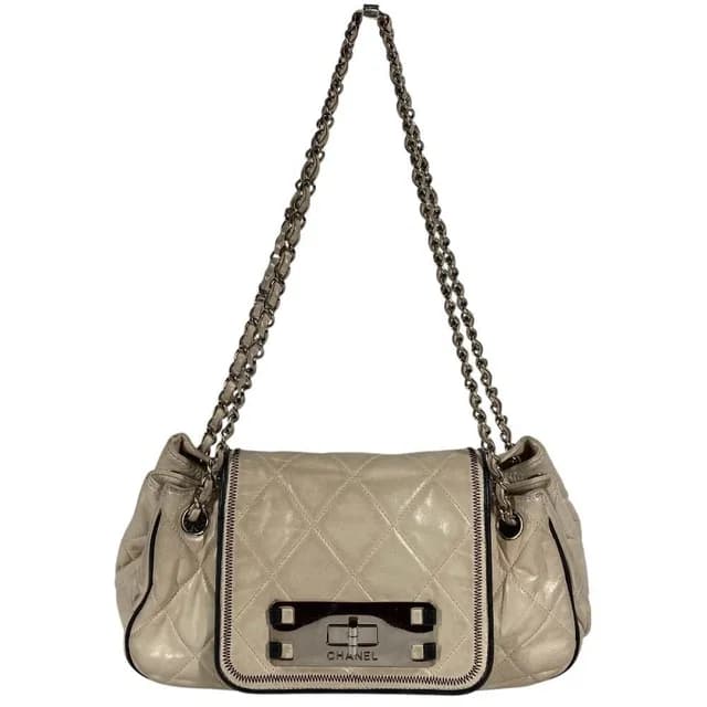 Chanel Shoulder Bag CC Logo Quilted Leather Beige in Beige Leather from The Reluxe, photo 1 of 1