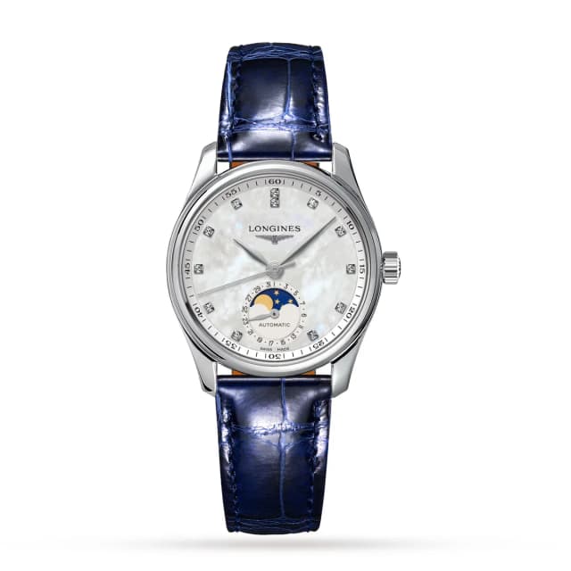 Longines Master Collection 34mm Ladies Watch in silver|gray Leather from WatchesOfSwitzerland, photo 1 of 1