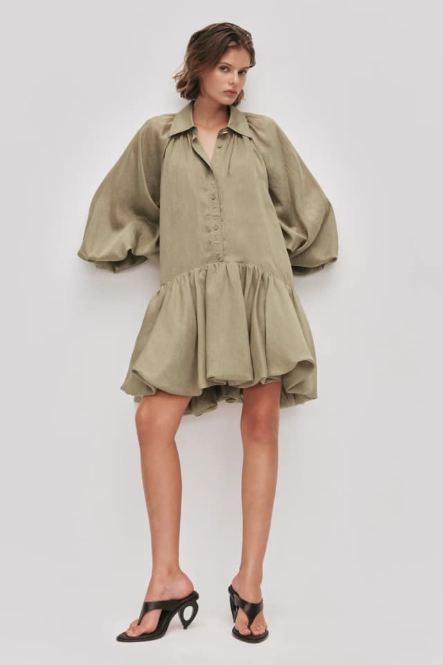AJE Mietta Mini Dress in MOSS, image 1 of 1 from Aje