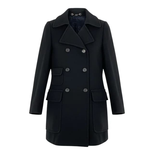Gucci Double Breasted Pea Coat Notch Lapel Black 40 in Black from The Reluxe, photo 1 of 1