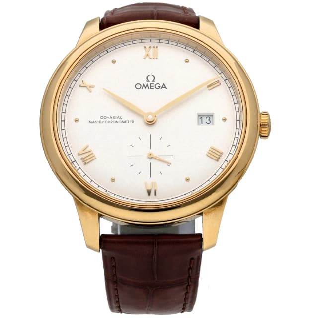 Omega De Ville Prestige 434.53.41.20.02.001 41mm Gold Watch in Gold Leather from H&T, photo 1 of 1