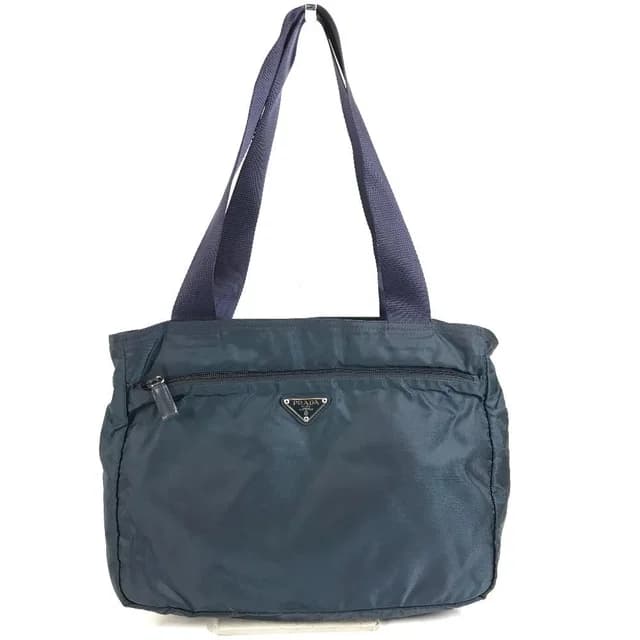 Prada Shoulder Bag Triangle Logo Nylon Navy in Navy Nylon from The Reluxe, photo 1 of 1