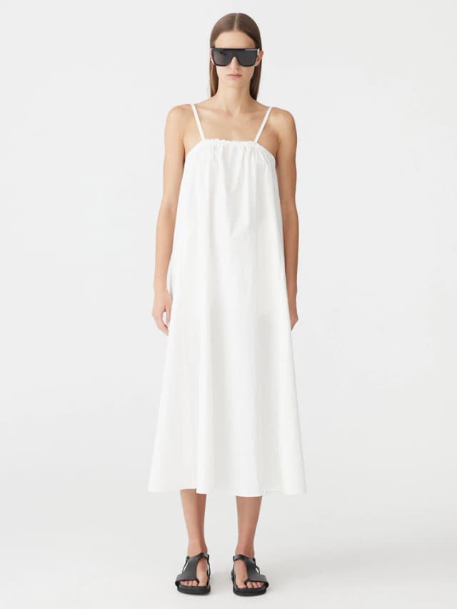 Bassike Crushed Cotton Parachute Dress, image 1 of 1 from bassike