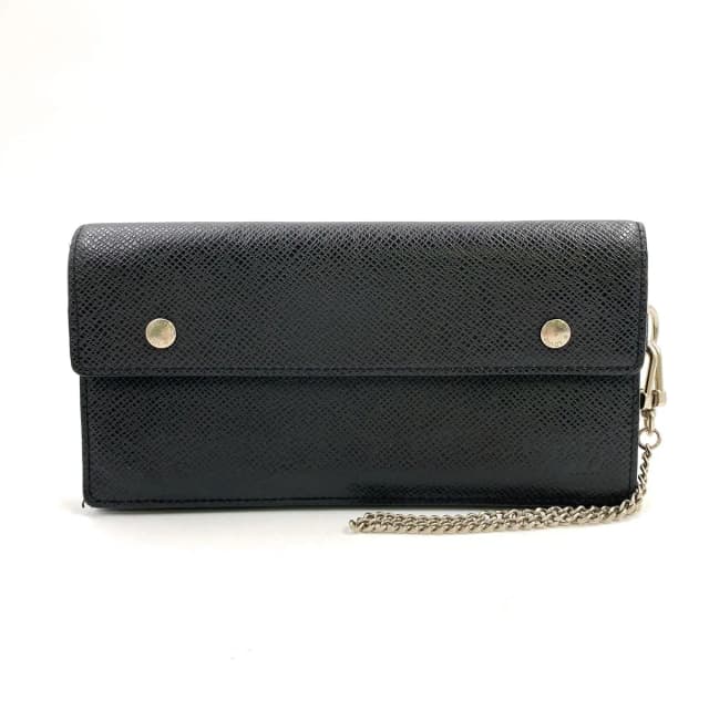 Louis Vuitton Portefeuille Accordion Taiga Ardoise Leather Black Wallet Silver in Black Leather from The Reluxe, photo 1 of 1
