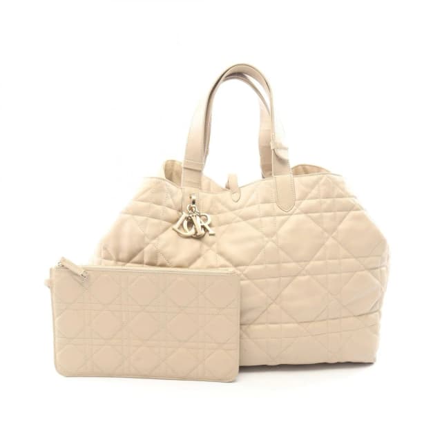 Dior Tote Bag Toujours Large Micro Cannage Beige Leather in Beige Leather from The Reluxe, photo 1 of 1