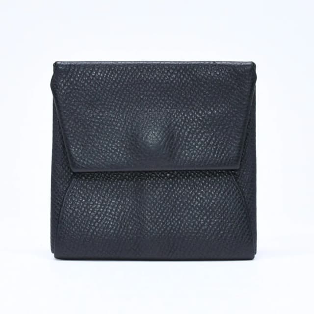 Hermès Wallet Coin Purse Bastia Veau Epsom Silver Black in Black Epsom leather from The Reluxe, photo 1 of 1