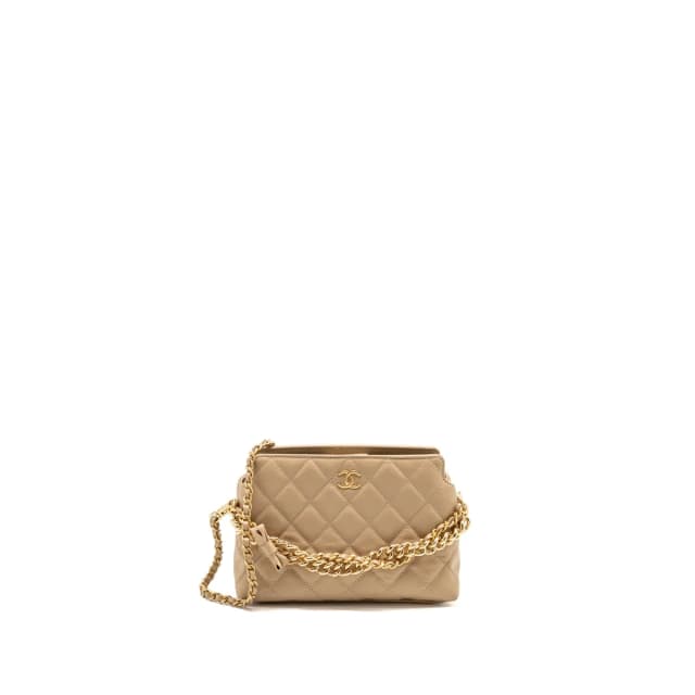 Chanel Bow Detailed Mini Clutch in Beige Caviar leather from EMIER, photo 1 of 1