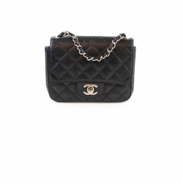 Chanel Mini Square Caviar Black SHW (11 Series) in Black Caviar leather from The Purse Affair, photo 1 of 1