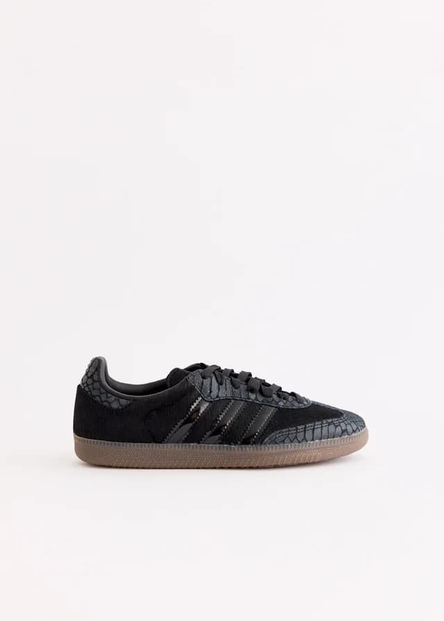 Adidas Women's Samba OG 'Black Pony Hair' Sneakers in CORE BLACK CORE BLACK OFF WHIT, image 1 of 1 from Incu