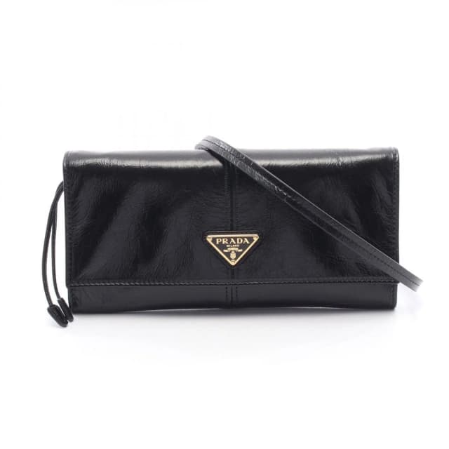 Prada Shoulder Bag Black Leather Strap Wallet in Black Leather from The Reluxe, photo 1 of 1