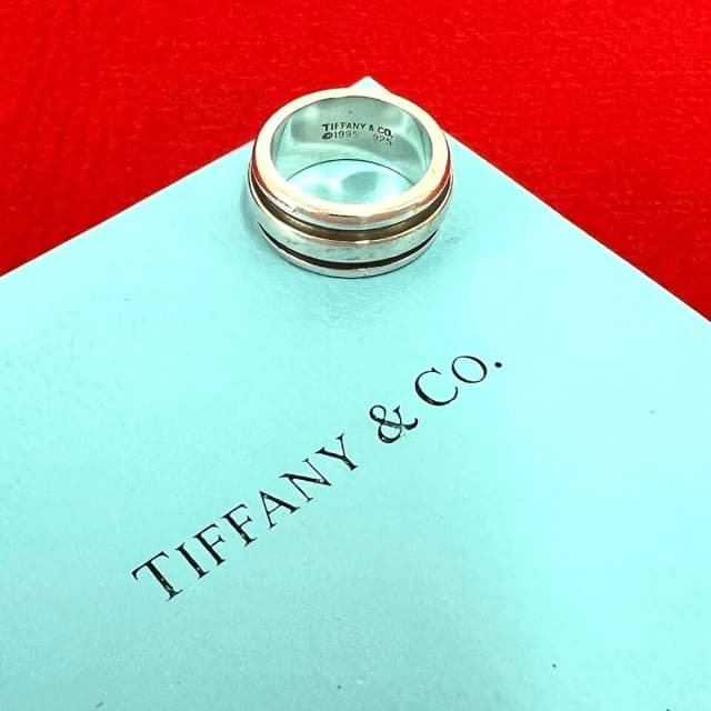Tiffany & Co. Vintage Grooved Double Line Ring 925 Sterling Silver in Silver from The Reluxe, photo 1 of 1