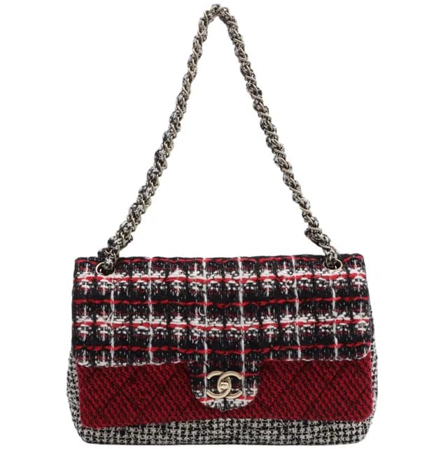 Chanel 2009年頃製 ツイードCCターンロックチェーンショルダーバッグ レッド/ブラック/ホワイト from VINTAGE QOO TOKYO, photo 1 of 1