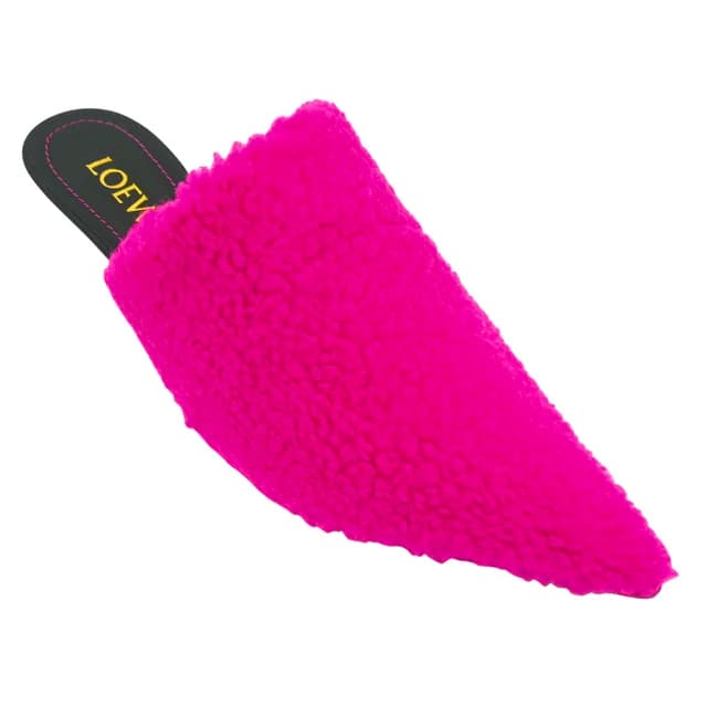 Loewe Neon Pink Dive Shearling Mules in Pink Leather from Clotheshorse Anonymous, photo 1 of 1