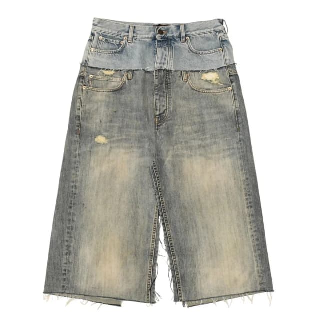 Balenciaga Balenciga Cut Up Baggy Pants Skirt Denim Blue in Blue Denim from The Reluxe, photo 1 of 1
