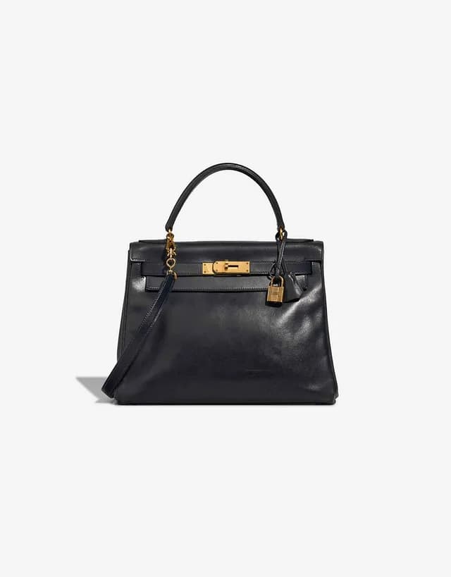 Hermès Kelly 28 Box Bleu Marine in Blue Box leather from SACLÀB, photo 1 of 1