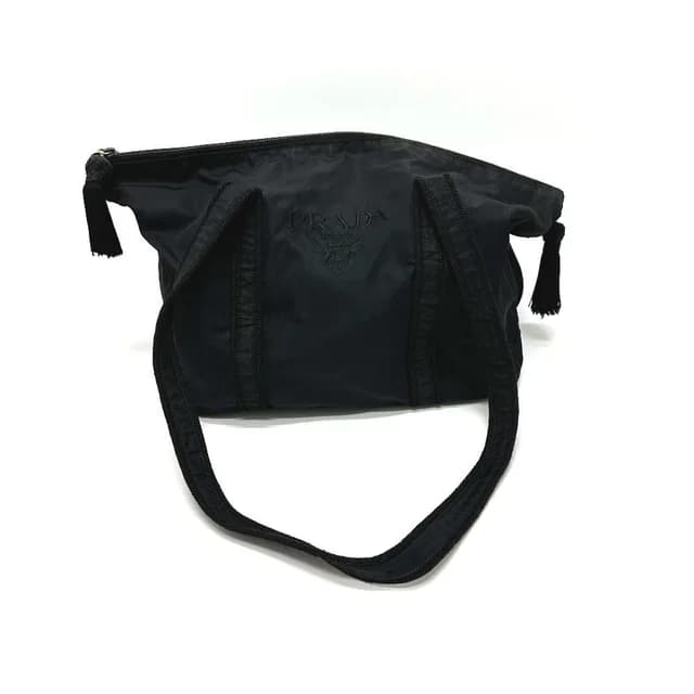 Prada Tote Bag Embroidery Logo Nylon Black in Black Nylon from The Reluxe, photo 1 of 1