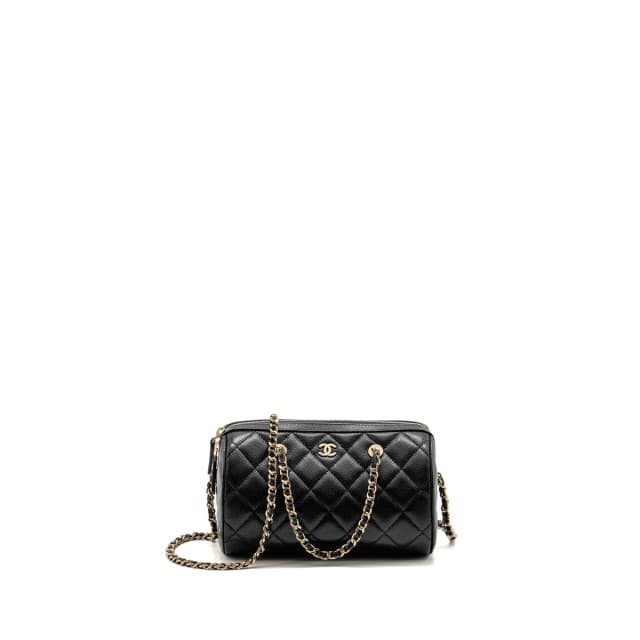 Chanel Quilted bowling bag caviar black LGHW (Microchip) in Black Caviar leather from EMIER, photo 1 of 1