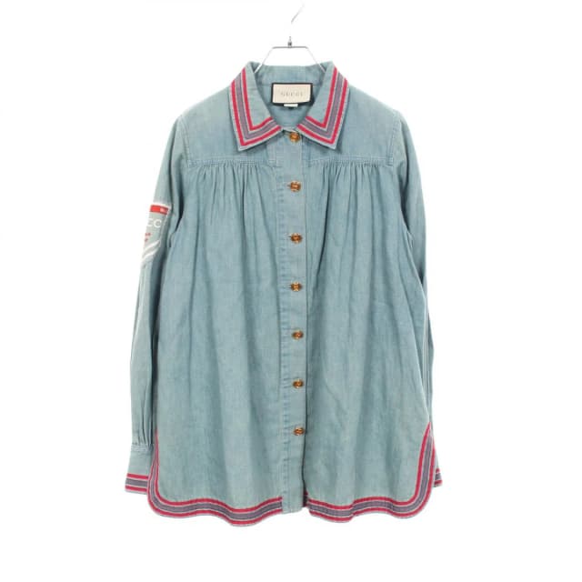 Gucci Amour de Jour Interlocking G Button Vintage Wash Long Sleeve Cotton Shirt from The Reluxe, photo 1 of 1