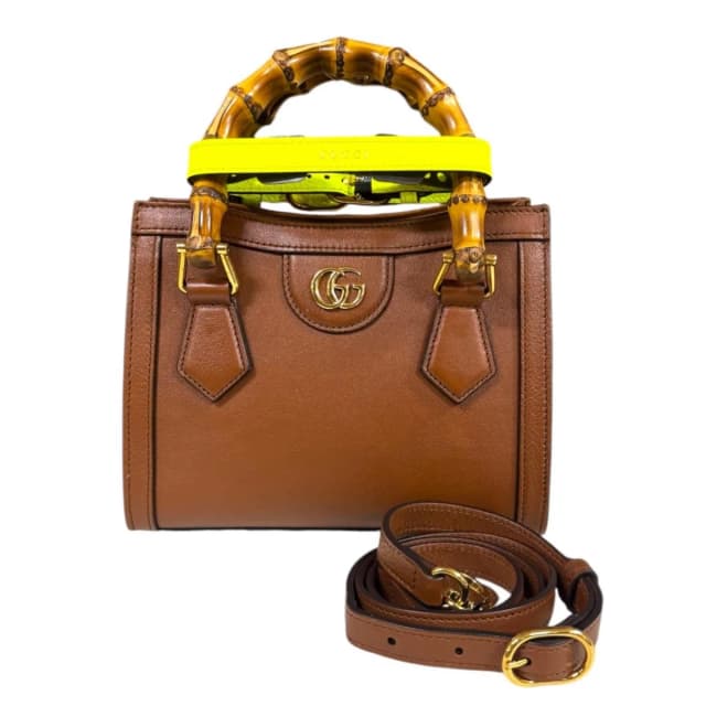 Gucci Diana Mini Tote Bumble Shoulder Bag Leather Brown in Brown Leather from The Reluxe, photo 1 of 1