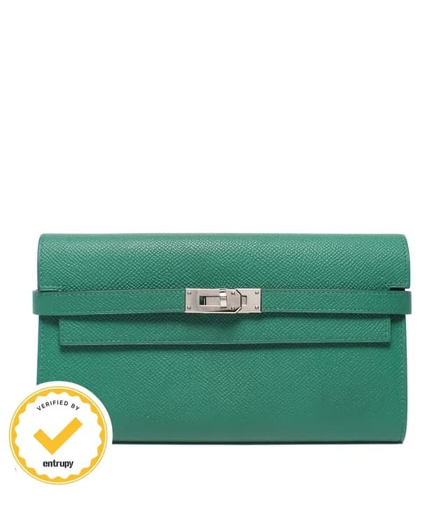 Hermès Wallet Silver Veau Epsom Vert Jade Kelly Long in Green Epsom leather from The Reluxe, photo 1 of 1