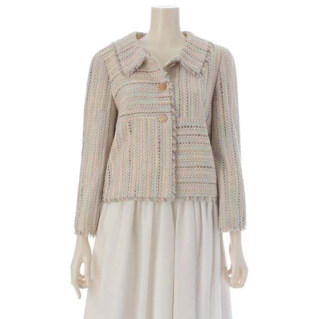 Chanel 00C Tweed Jacket Wood Button Multicolor 38 in Multicolor Tweed from The Reluxe, photo 1 of 1