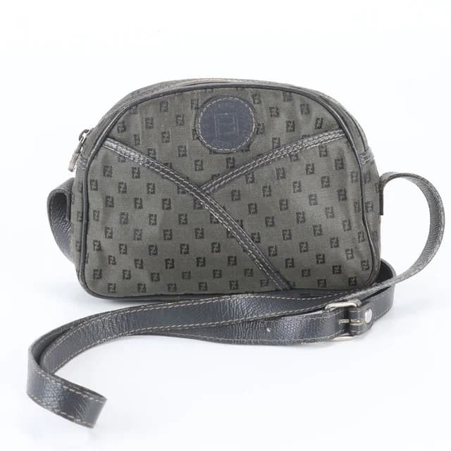 Fendi Vintage Zucchino FF Logo Leather Canvas Shoulder Bag Crossbody in Canvas from The Reluxe, photo 1 of 1