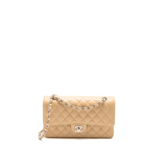 Chanel Medium Classic Double Flap Bag Caviar Beige SHW (Microchip) in Beige Caviar leather from EMIER, photo 1 of 1