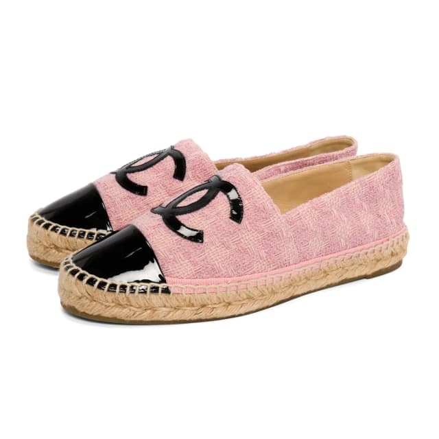 Chanel CC Espadrilles 38 in Pink & Black Tweed from Blue Spinach, photo 1 of 1