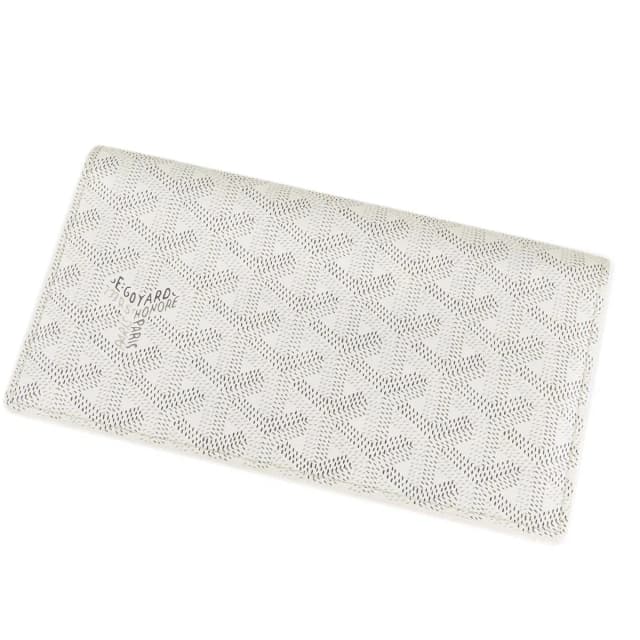 Goyard Flap Wallet White Leather Herringbone in White Leather from The Reluxe, photo 1 of 1