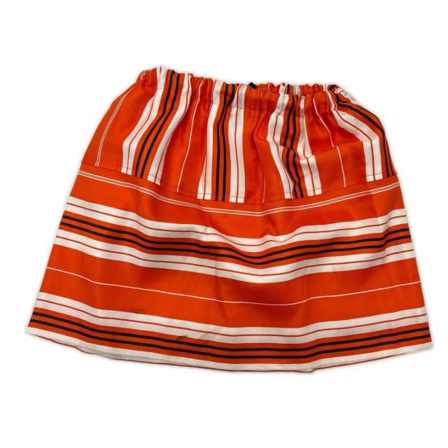 Louis Vuitton Multi Border Silk Waist Togo Mini Skirt 34 in Orange Togo leather from The Reluxe, photo 1 of 1